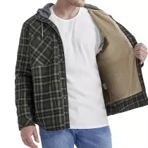 Fleece windproof and warm cotton jacket with hood