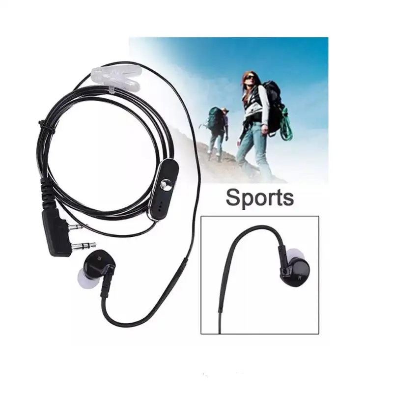 Black Crystal In-ear Curved Ear Hook Intercom Headset