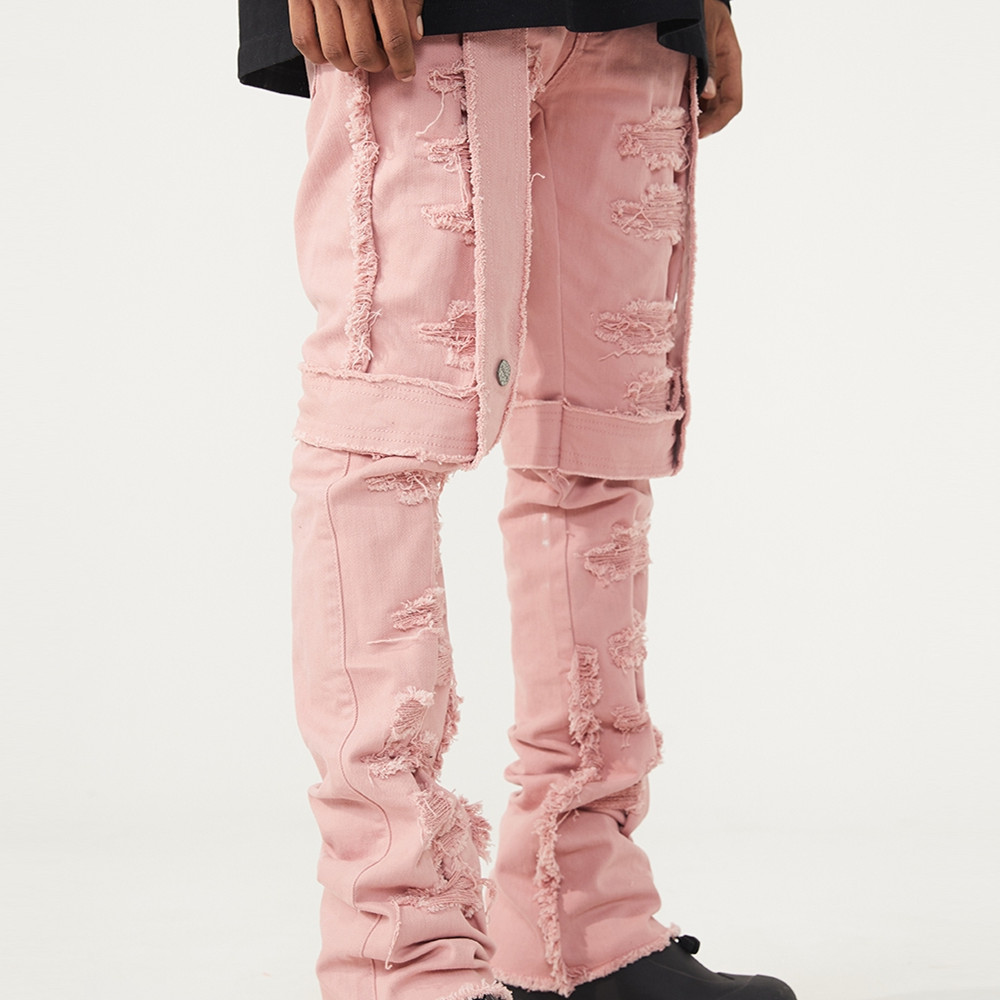 Title 2, Strap Raw Hem Jeans Hip-hop Streetwear Heavy Pa...