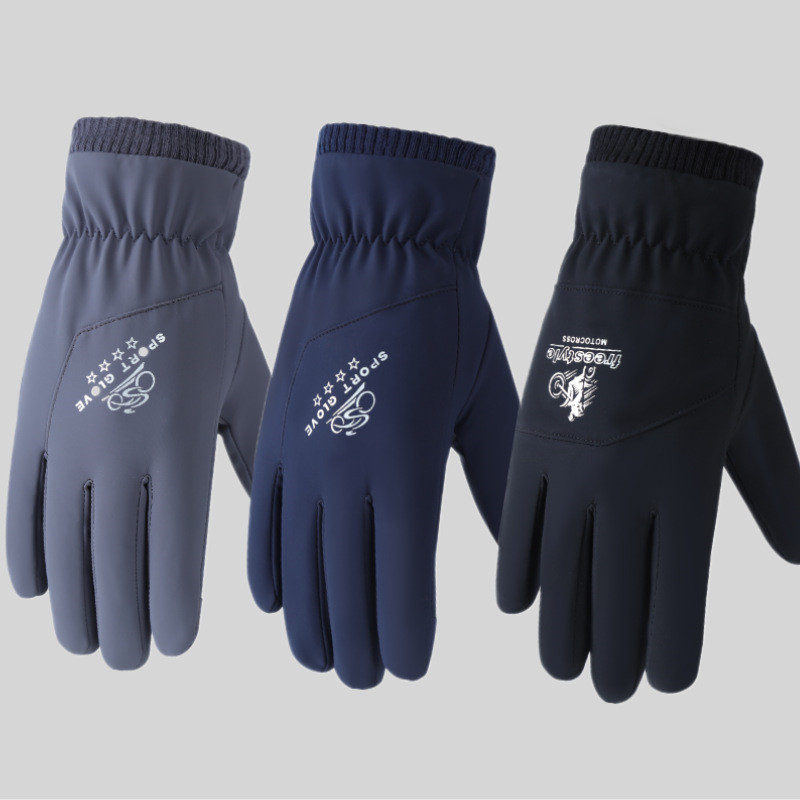 Men's Outdoor Riding Fleece Splash-proof Warm Gloves