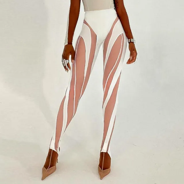 Fashion Women's Printed High Waist Slim Leggings White - Shop at LoveMi