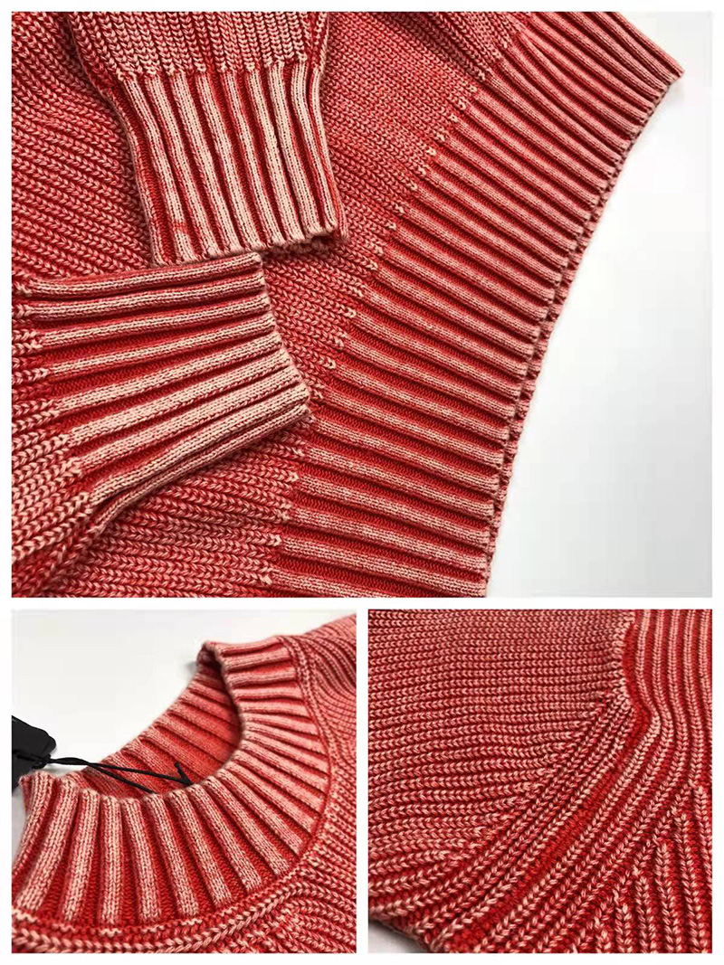 Heavy Industry Tie-Dye Pullover Round Neck Thickened Men's Sweater