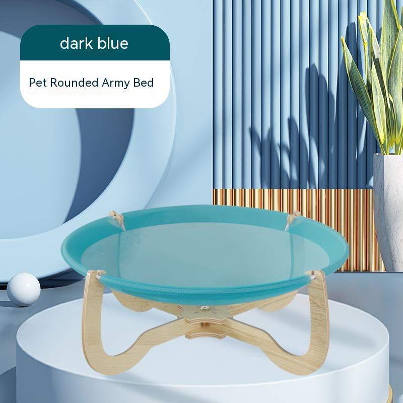 Round Feet Camp Bed Dark Blue