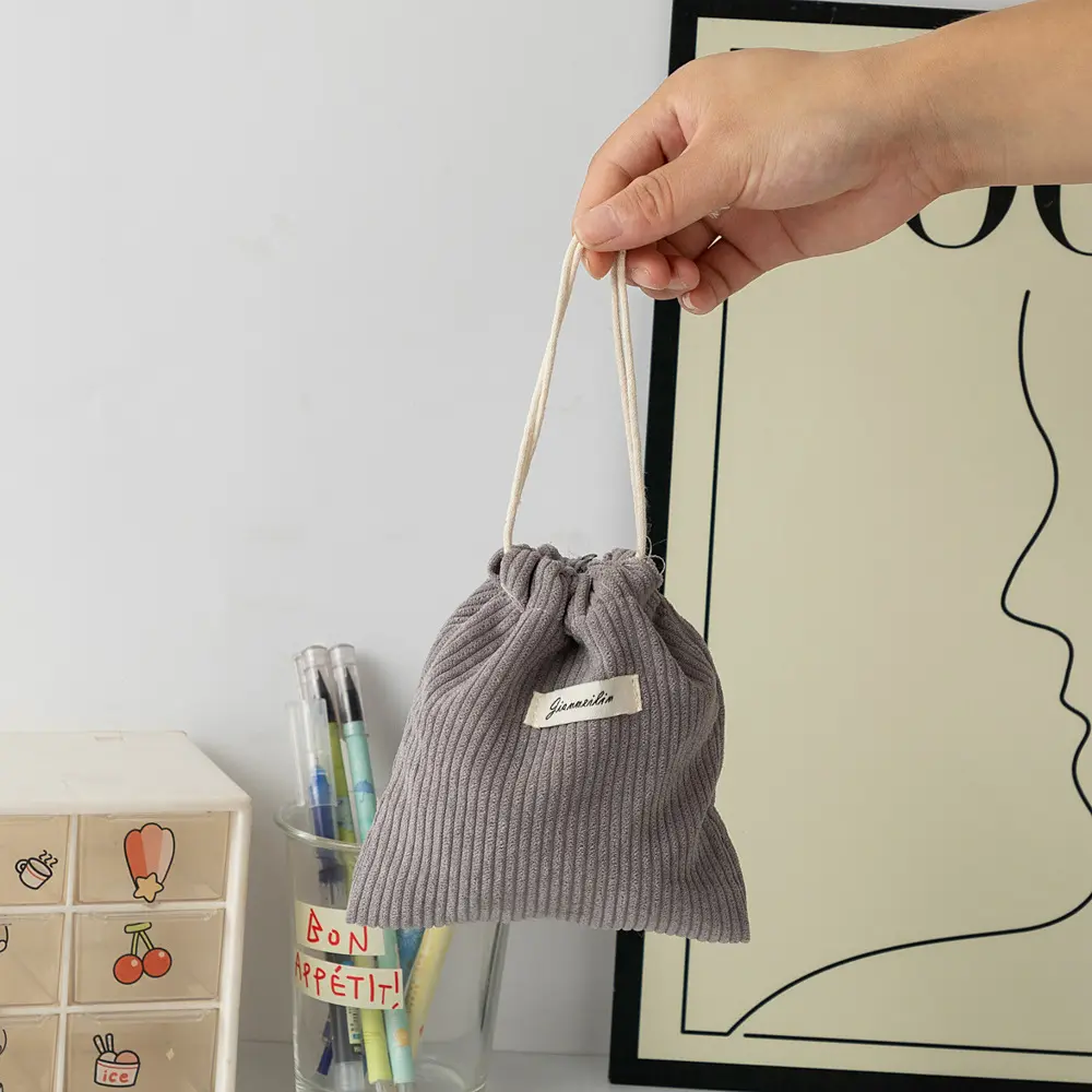 Large-capacity Solid-color Corduroy Storage Bag