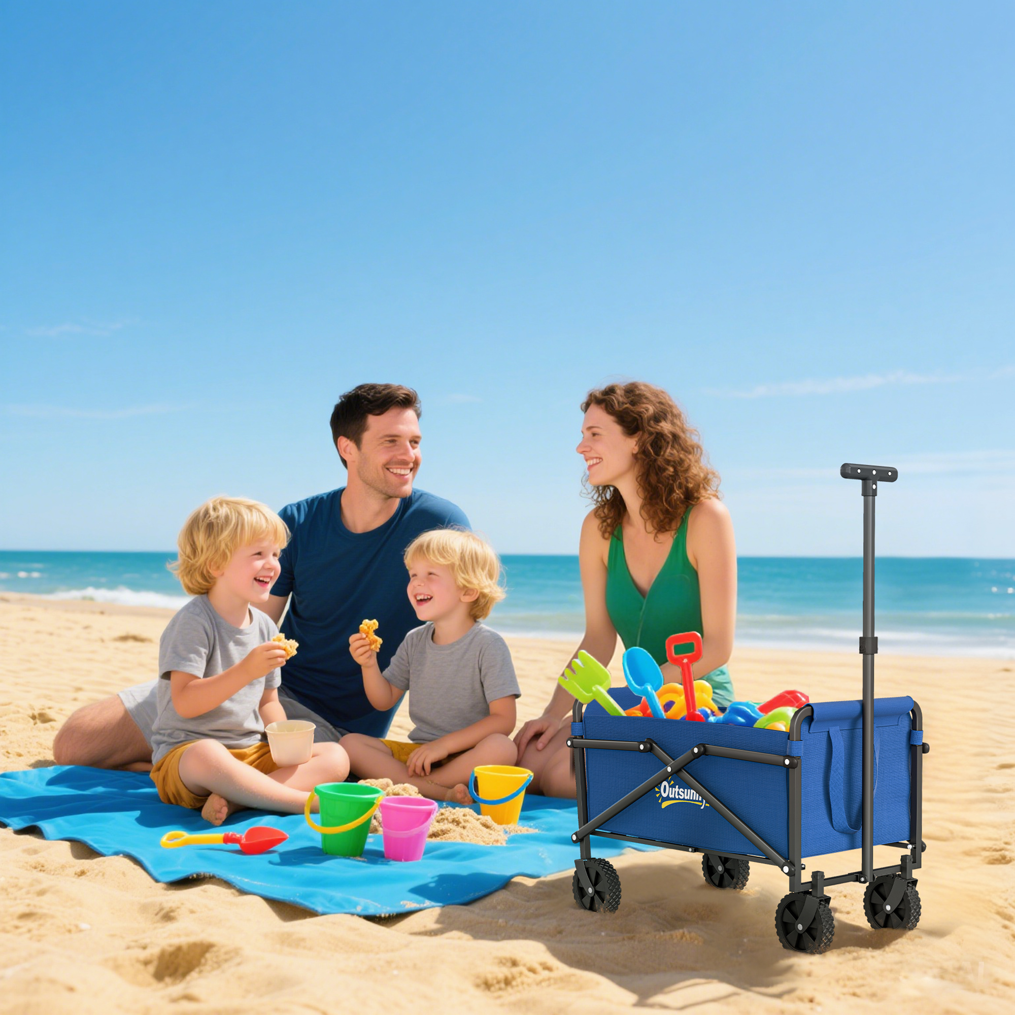 41 Liter Holiday Handcart With Wheels, Compact Garden Folding 60kg Heavy-duty — image 7