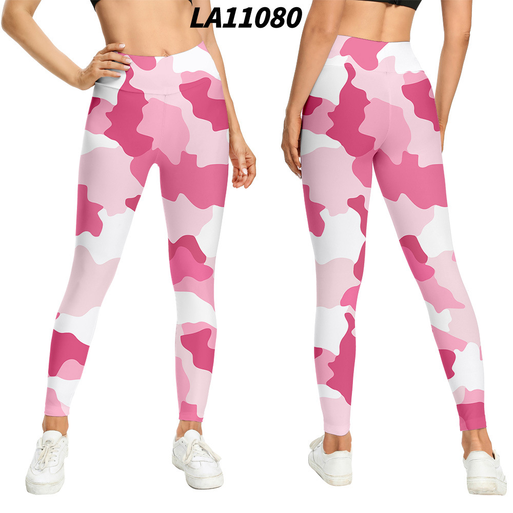 Women's Floral Print High-waist Buttocks Tights