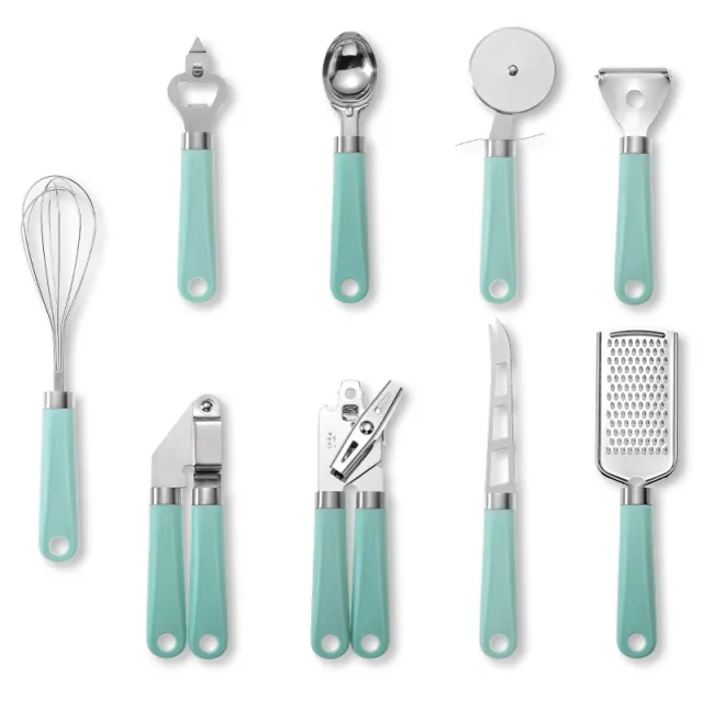Creative Plastic Handle Stainless Steel Kitchen Utensils Green - Shop at LoveMi