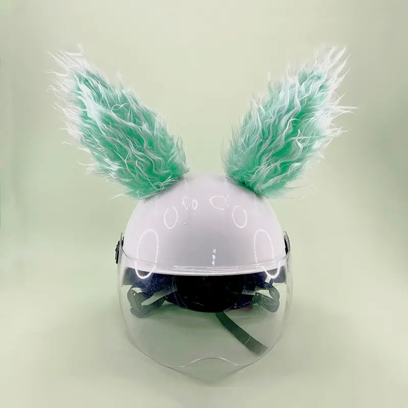 Personality Cute Plush Fairy Beast Ears Electric Bike Helmet