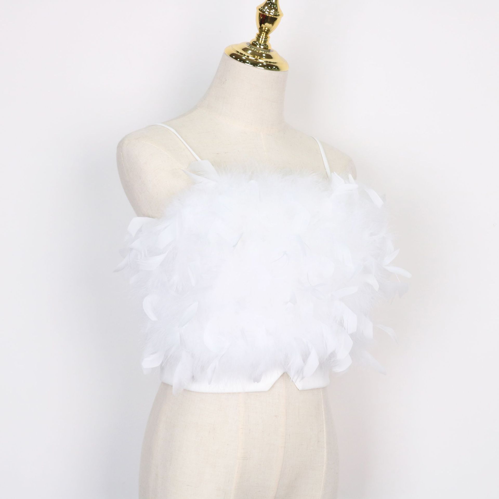 Womens Summer Petal Feather Camisole Wrapped Chest