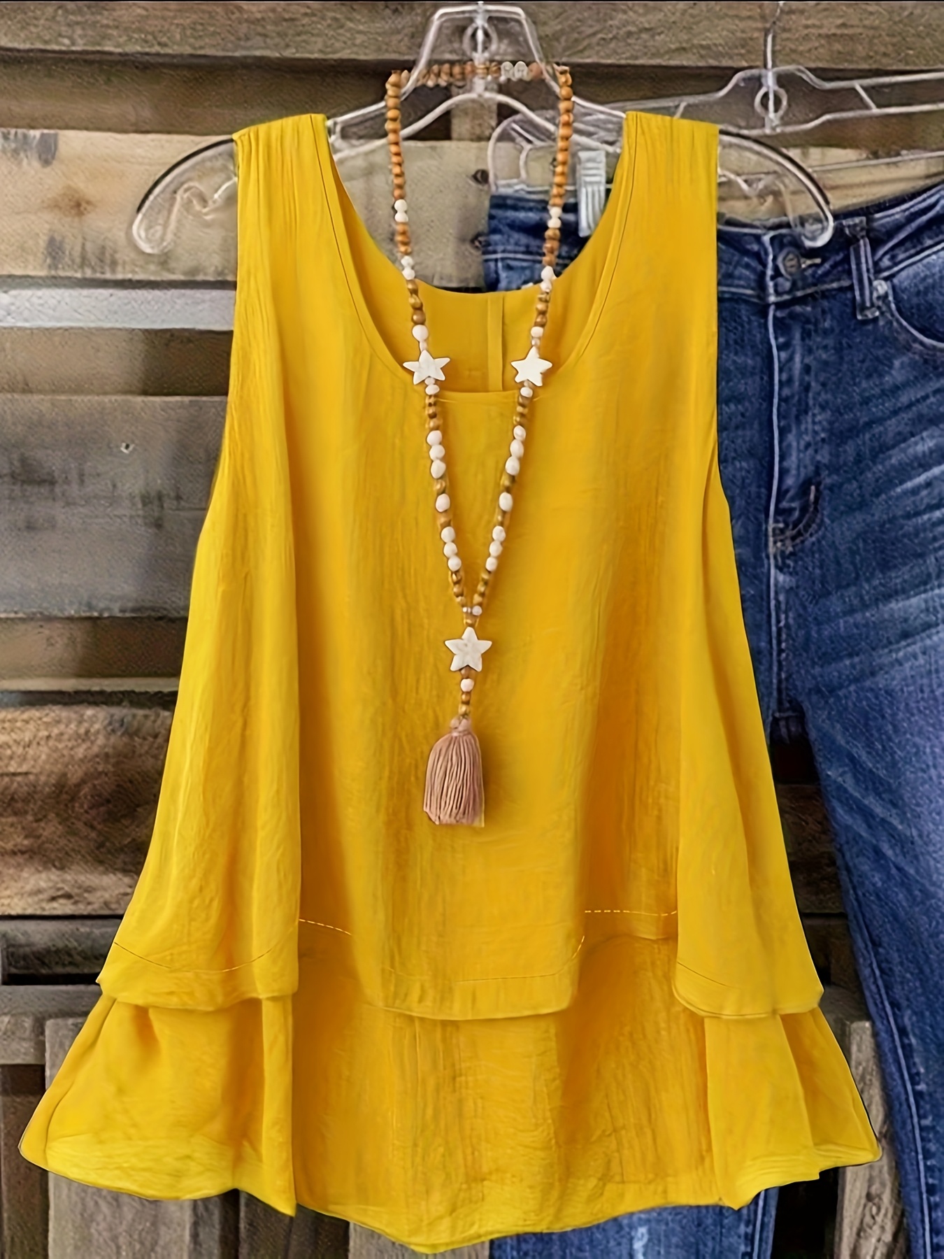 Self-pick-up Plus Size Women's Solid Colour Summer Sleeveless Shirt Casual Lightweight Tank Top  Only Self-pickup Is Supported