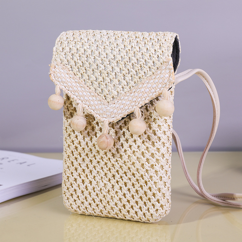 Simple Wholesale Vertical Square PP Grass Messenger Bag