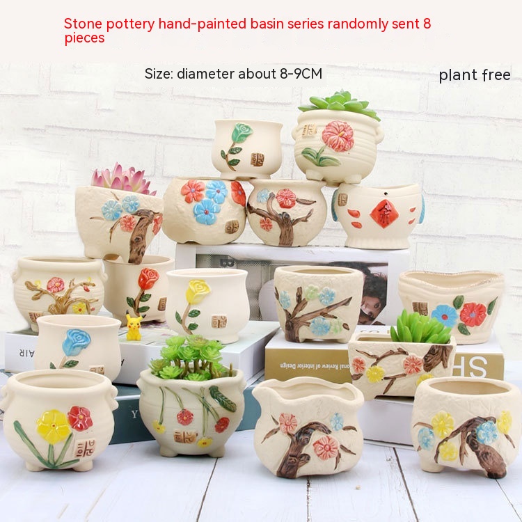 Random 8 Hand Color Pots