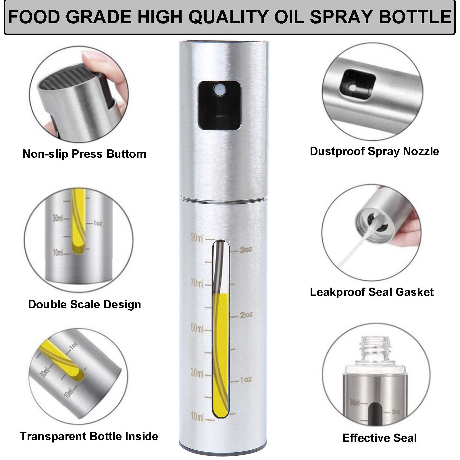 Title 8, 1 00ml Oil Sprayer For Cooking Portable Versati...