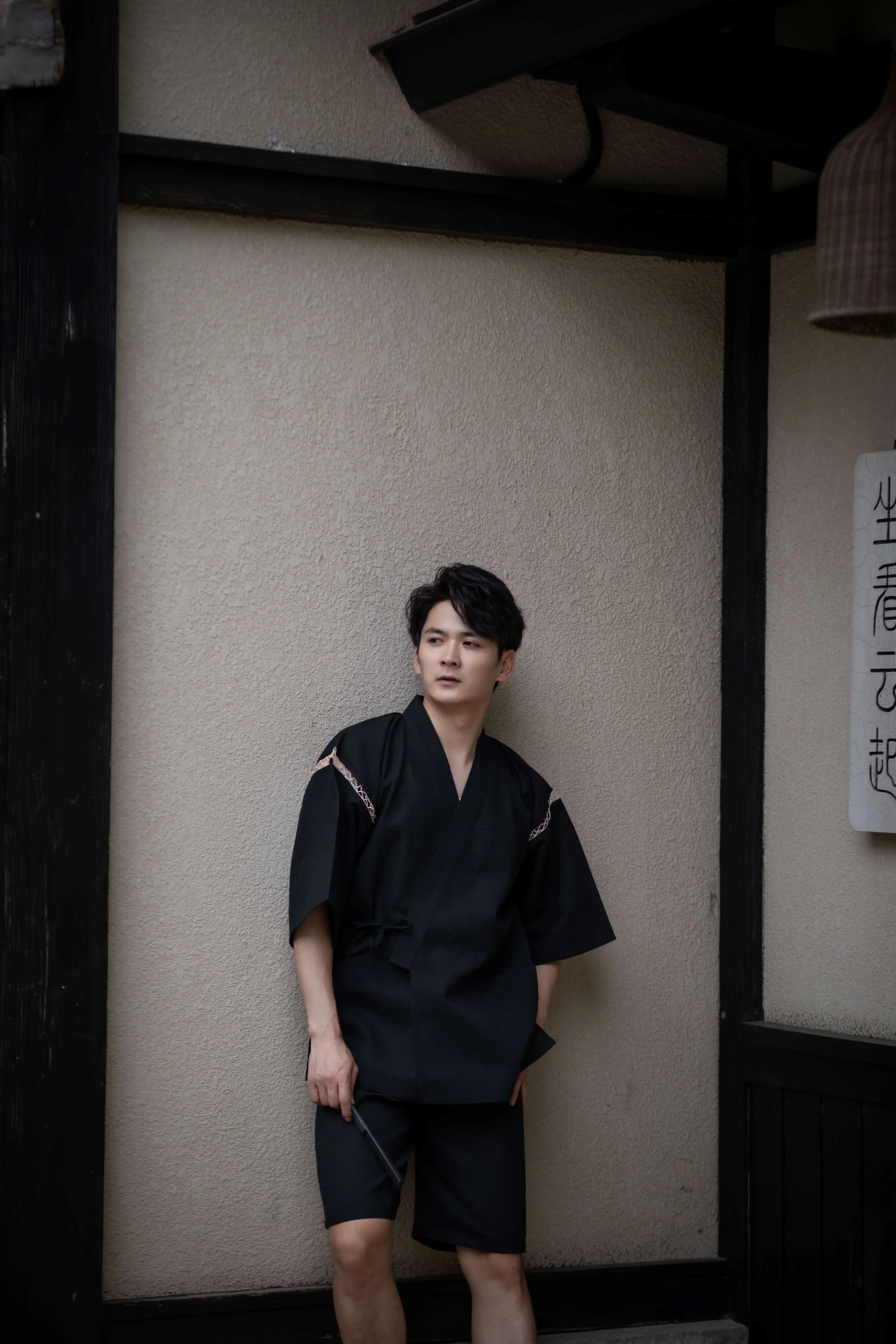 Japanese Jinbei, Cotton Short-Sleeve Set, Traditional Kimono
