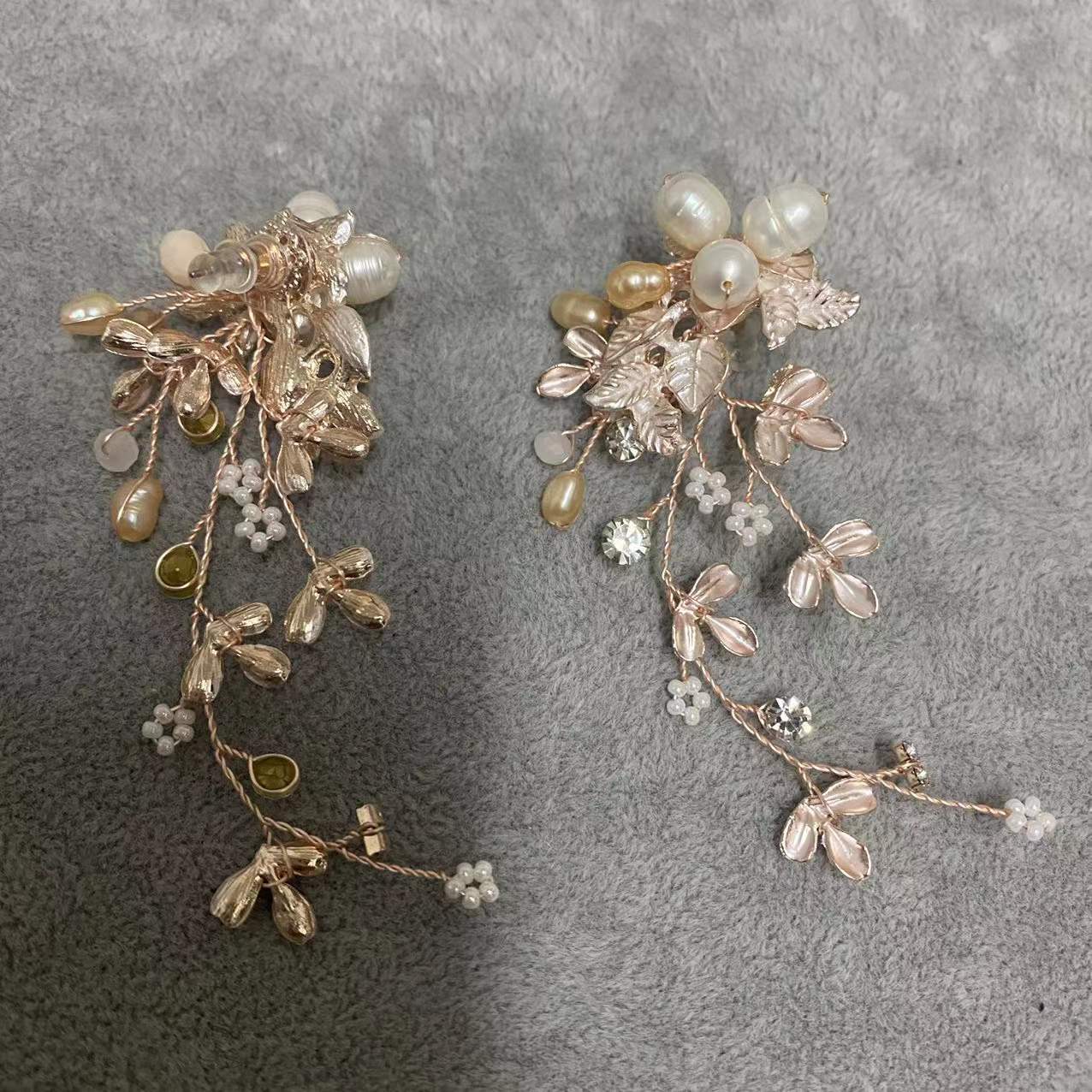 Title 5, Freshwater Pearl Earrings Handmade Leaves