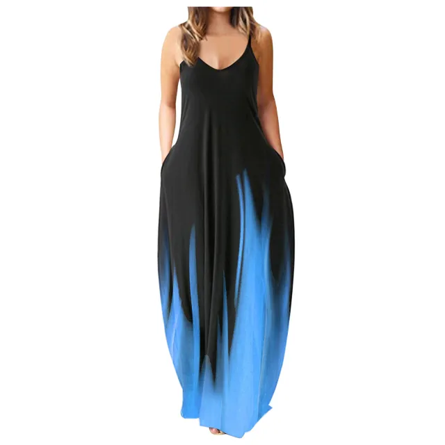 Casual Print Plus Size Sling Long Dress Style6 - Shop at LoveMi