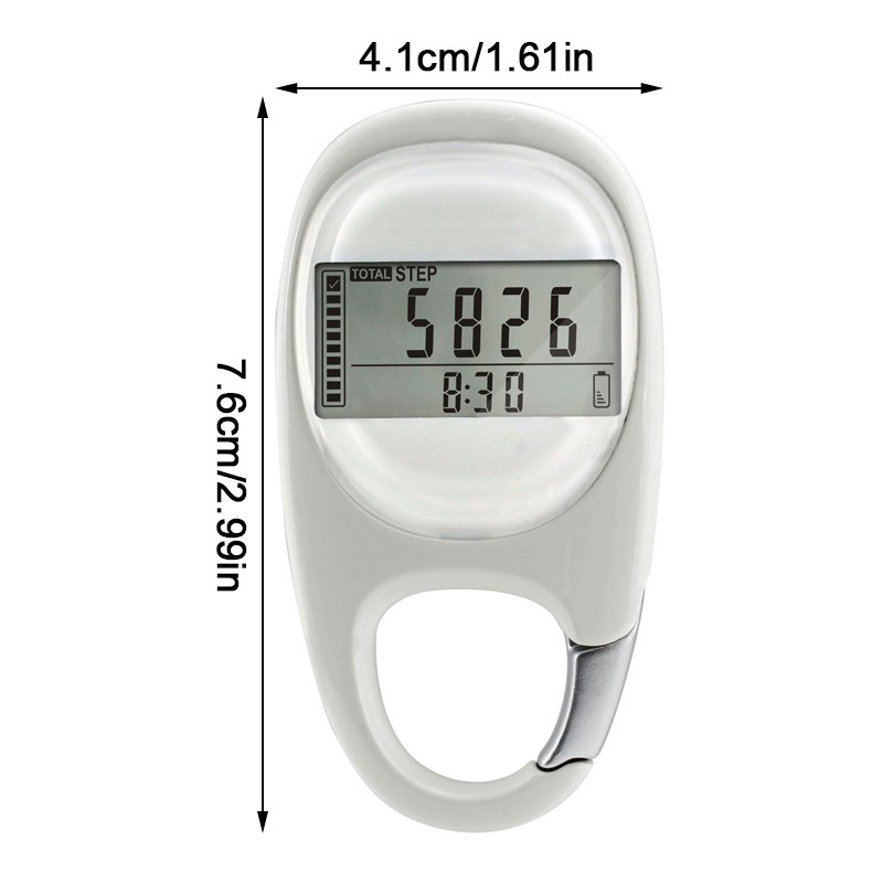 Pedometer 3D Walking Portable Sports Step Counter With Carabiner Clip — image 7