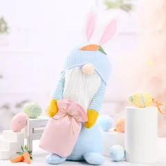 Knitted Dwarf Doll Fairy Figure Ornament Home Decoration Supplies - Blue - View 1