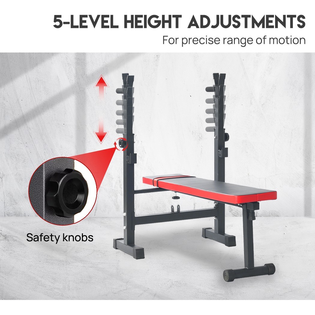 Adjustable Weight Bench With Dip Station Foldable Home Gym Training — image 10