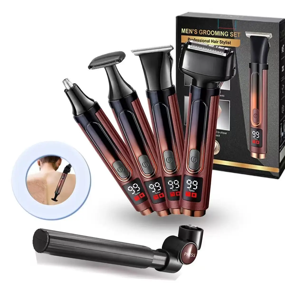 Upgraded Men's Electric Back Shaver Hair Trimmer