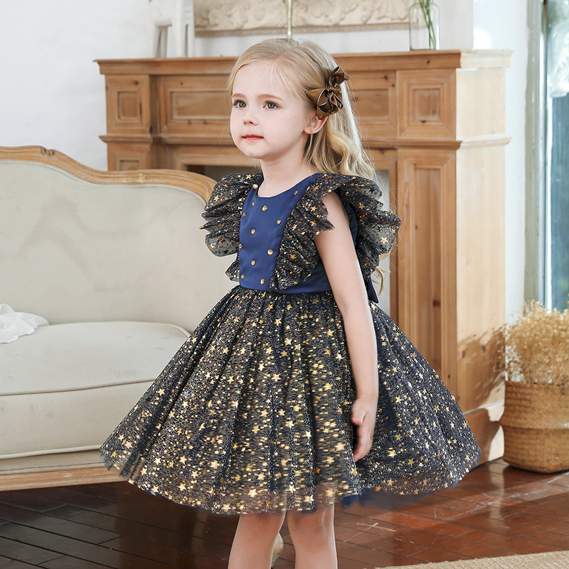 Title 5, Princess Dress Girls Sequin Tutu Lace Mesh Birt...