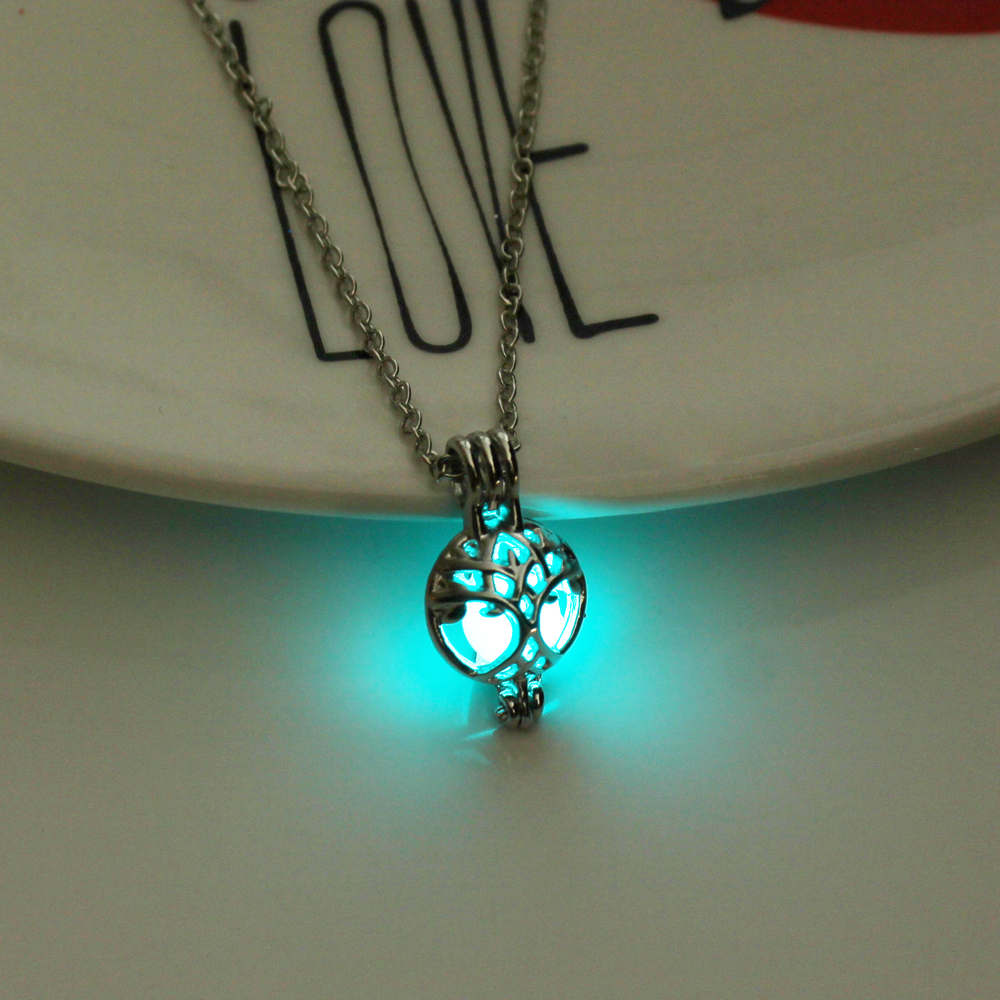 Glow-in-the-dark Tree Of Life Hollow Diy Round Necklace