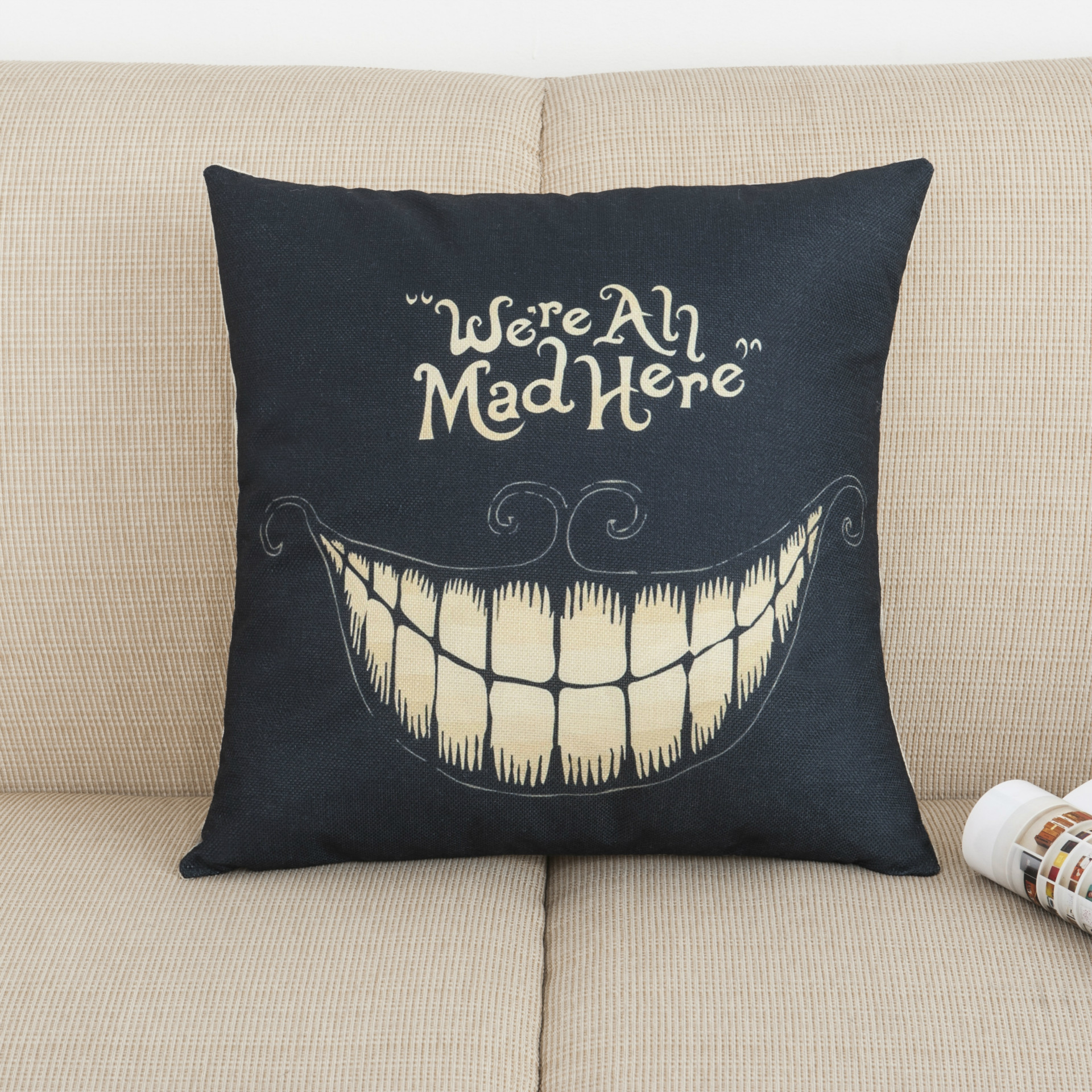 Home Alphabet Digital Print Linen Pillowcase