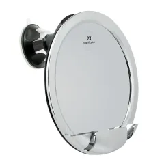 Vanity Mirror With Anti-fog Suction Cup In Bathroom - Black - View 1
