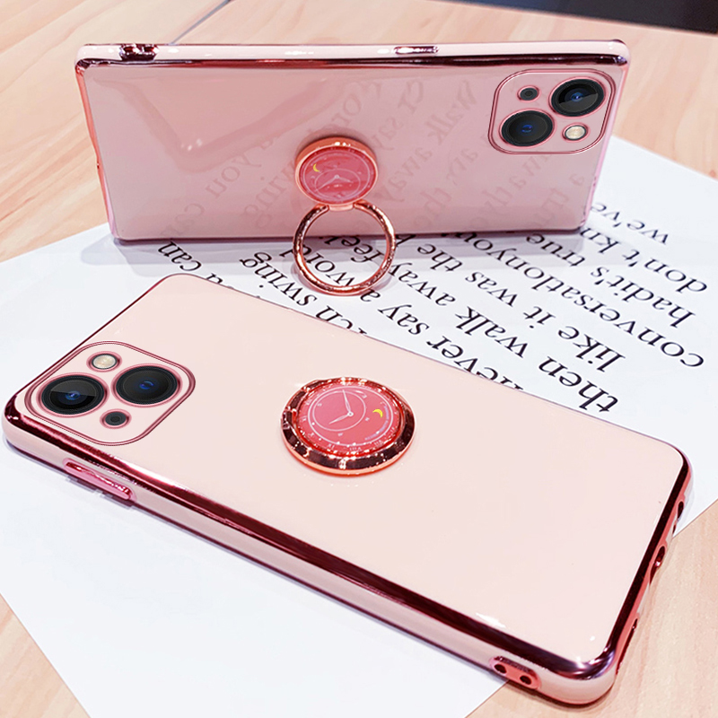 Creative Clock Finger Ring Bracket Protection Plating Anti-drop Silicone Protective Case - Image 19