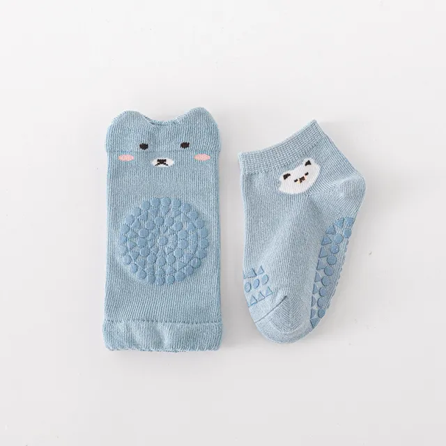 Children's Knee Pads Baby Floor Socks Set Crawling Sports Protection Blue - Shop at LoveMi