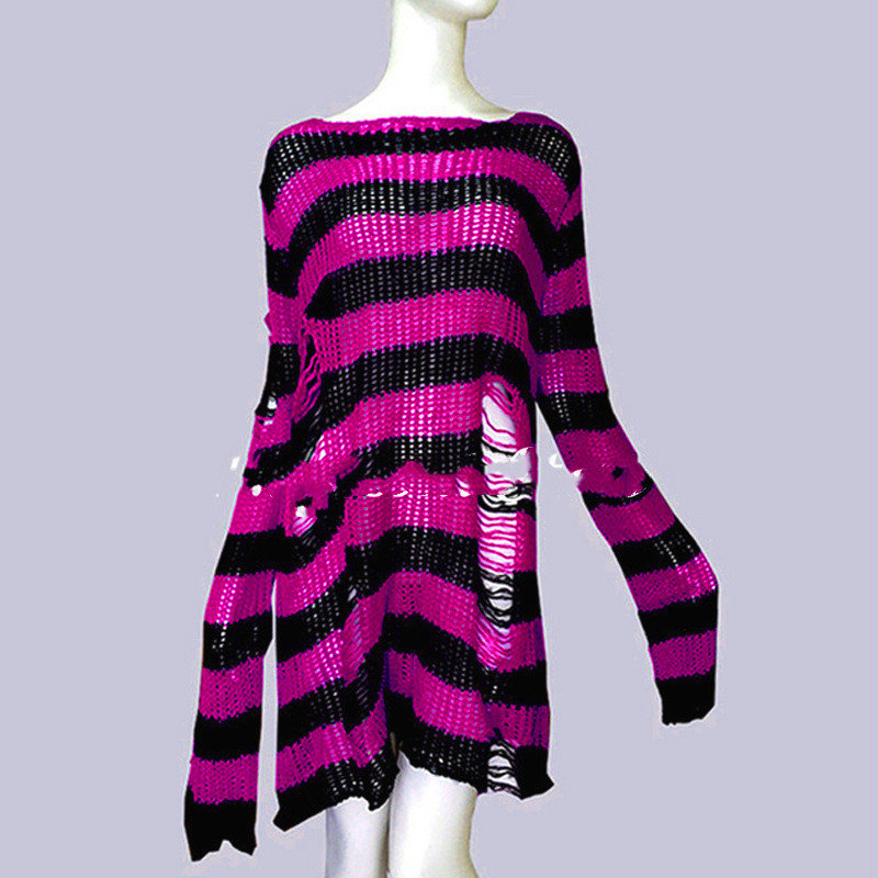 Title 15, Maglieria ampia a righe da donna con maglione s...