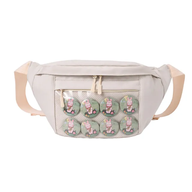 Transparent Single Sided Canvas Shoulder Handbag White - Shop at LoveMi