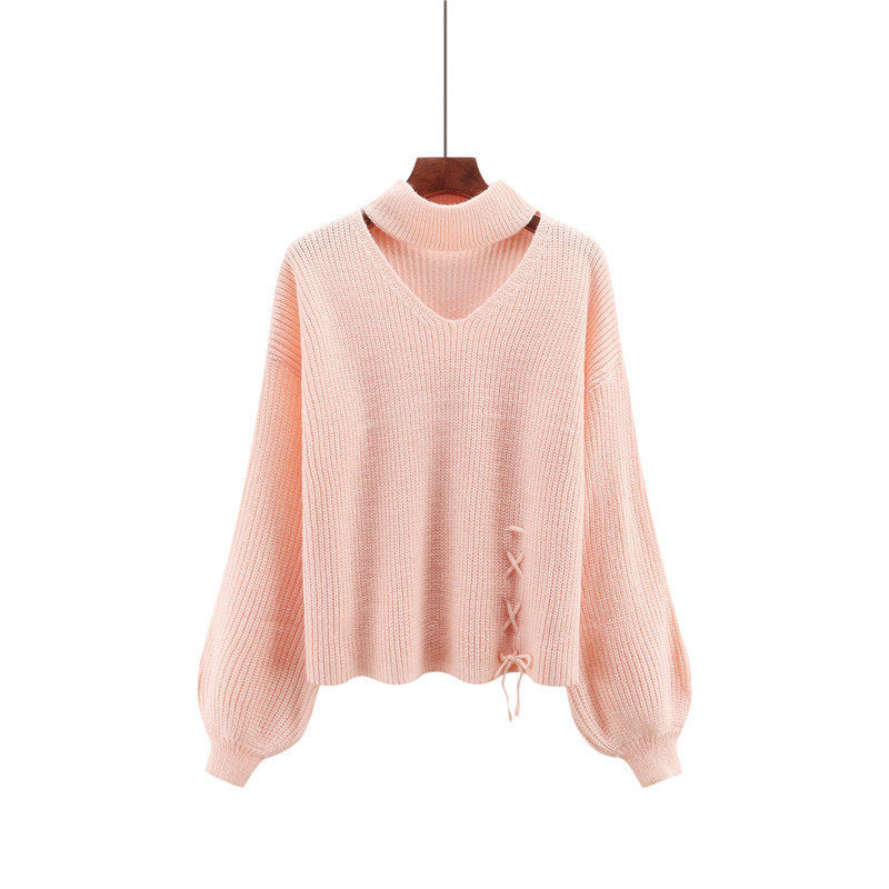 Fashion Women's Solid Color Ripped Irregular Loose Sweater