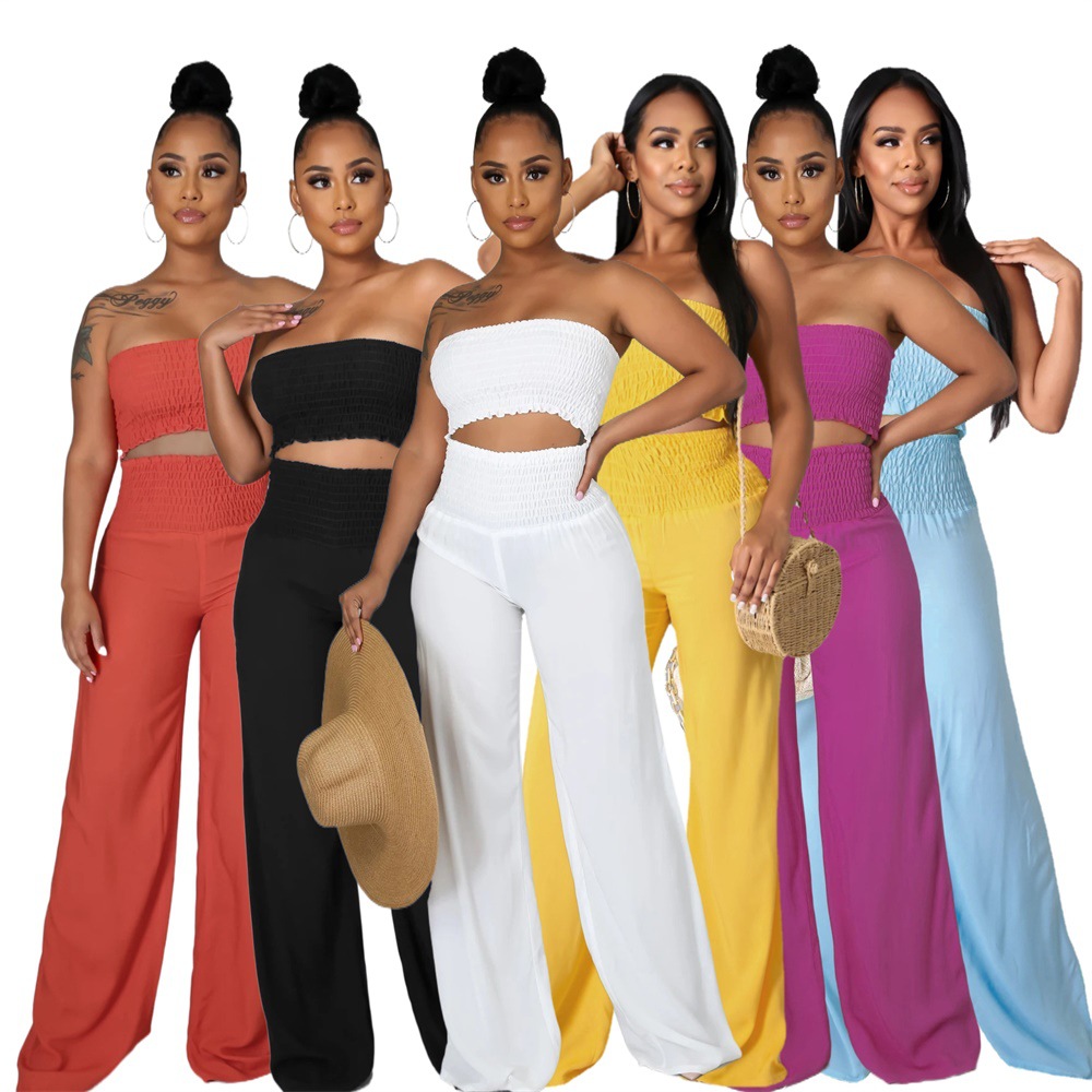 Women's Tube Top Pants Women's Two Piece Set