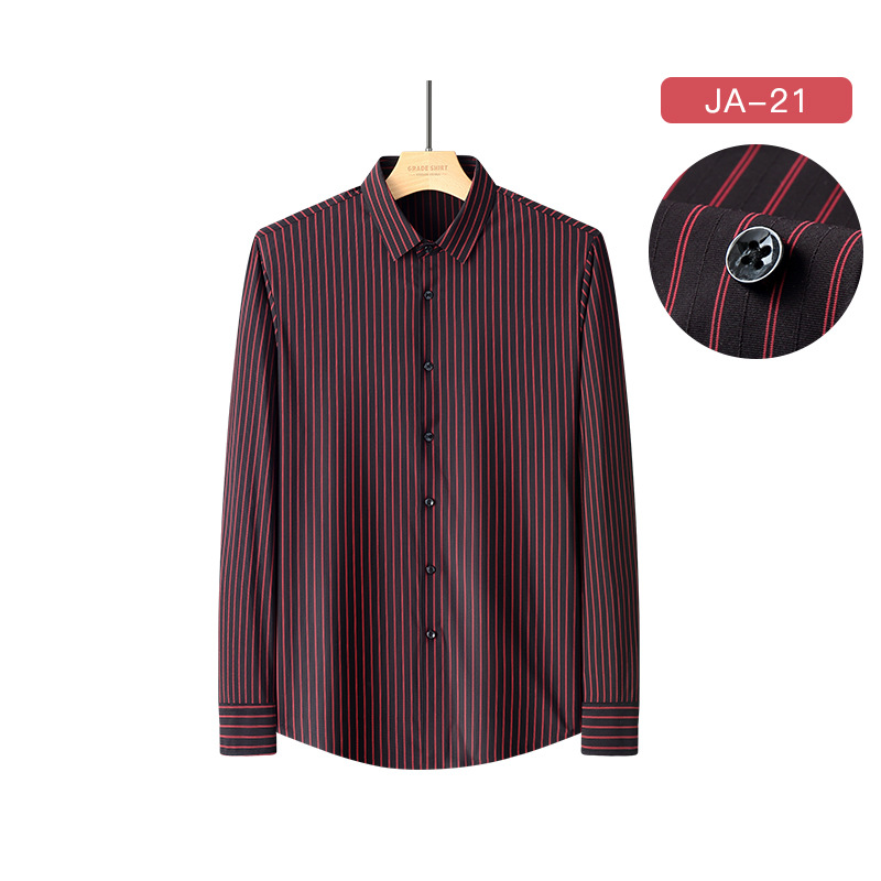 Non Marking Embossed Elastic Drape Non Iron Men's Shirt