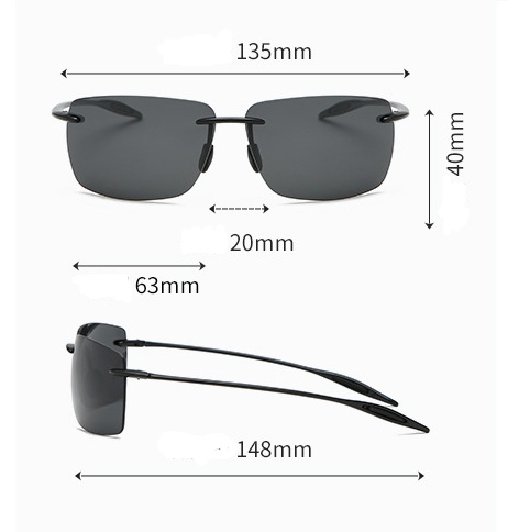 Title 10, Light Rimless TR90 Sunglasses For Men