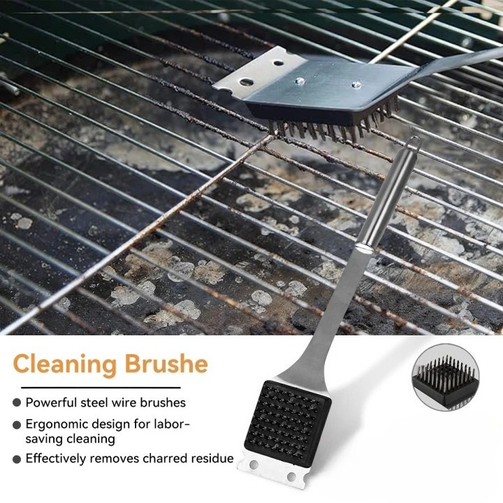 14X Stainless Steel BBQ Barbecue Tool Set Outdoor Grilling Utensils Kit Portable — image 12
