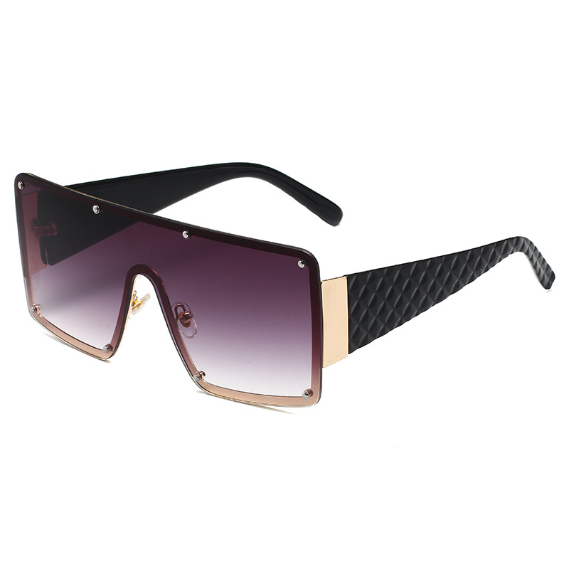 Women's Square Personality Large Frame One Piece Sunglasses - Image 7