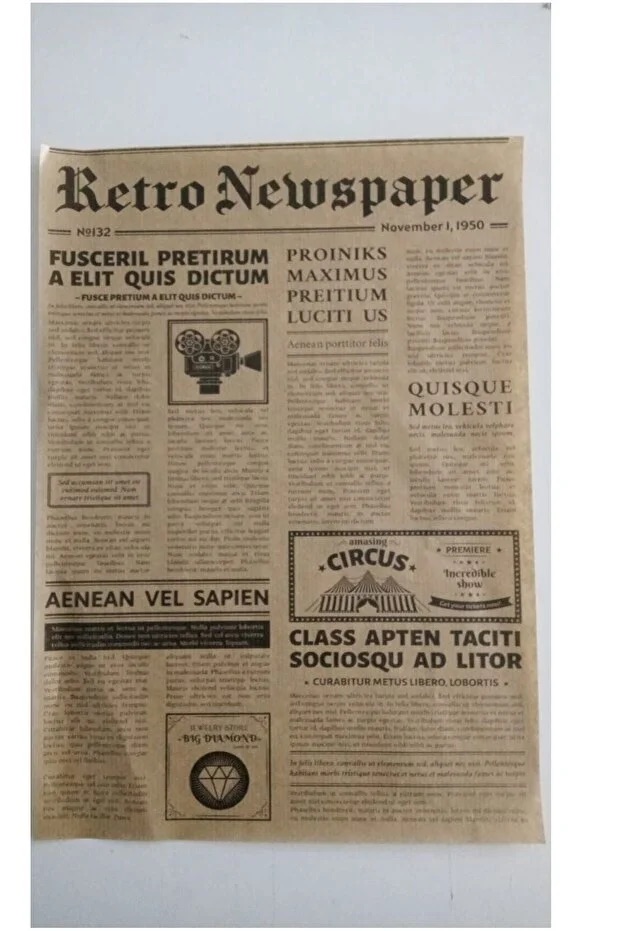 50 Pack Vintage Newspaper Pattern Wax Paper Mixed Design Food Presentation... 4