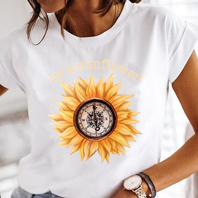 Title 10, Cartoon Dragonfly Sunflower Girl Fashion Top