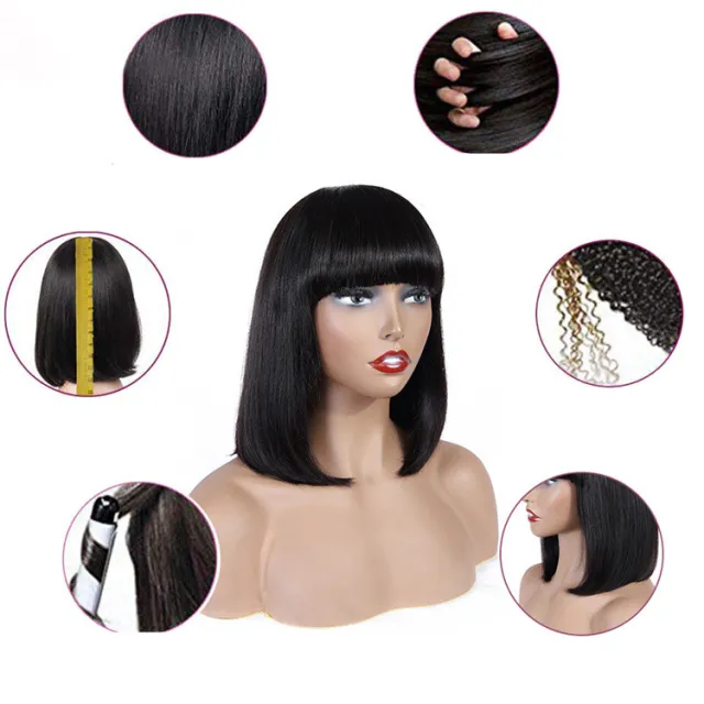 Human Hair Bob Wig Headgear Woven Top Heart Is Natural And Realistic 21120408Inches - Shop at LoveMi