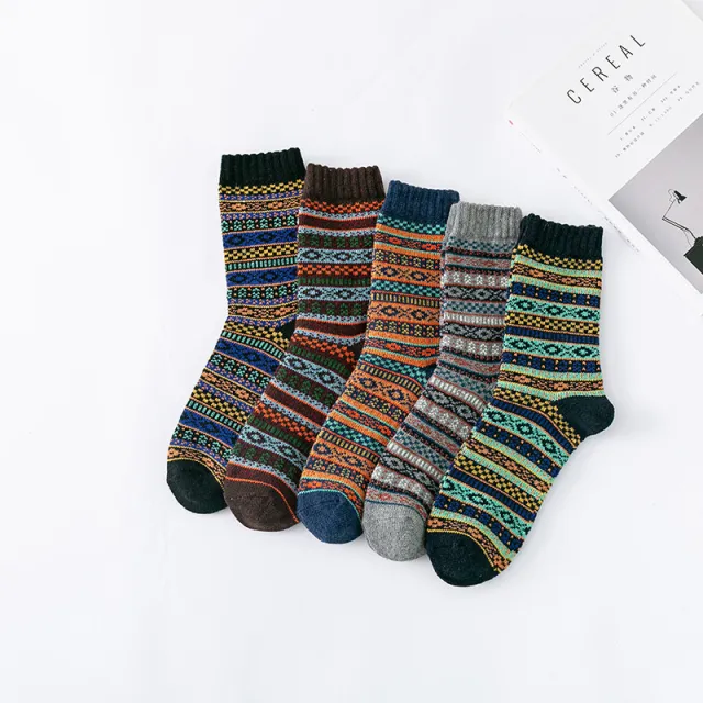New Thickened Stockings Men's Coarse Wool 6002Thick Line Small Circle - Shop at LoveMi
