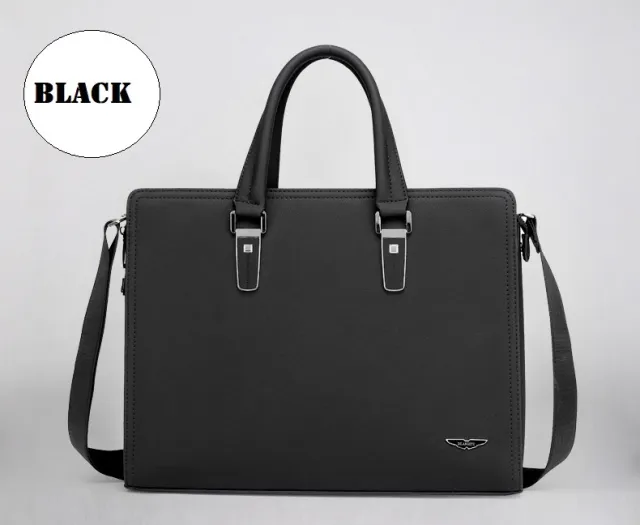 Men's Handbag Business Briefcase Shoulder Messenger Official Briefcase Black - Shop at LoveMi