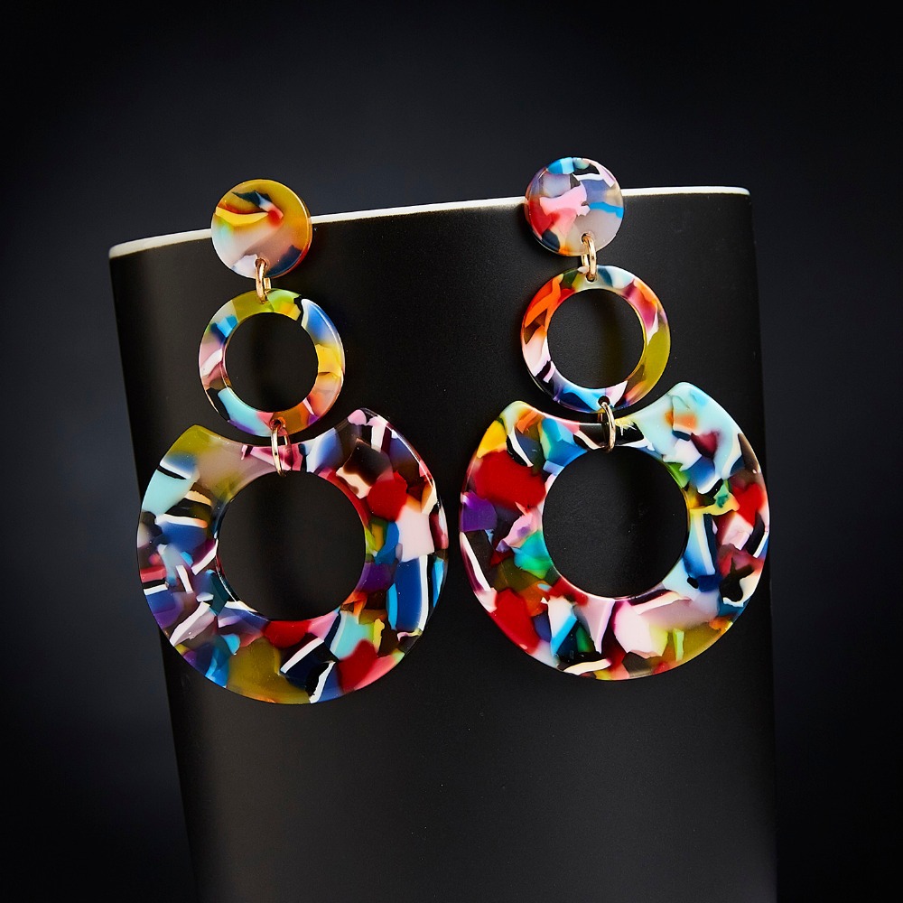 Title 6, Exaggerated Geometric Multi-layer Circle Earrings