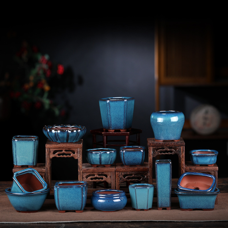 Square Hexagonal Antique Japanese Style Flowerpot