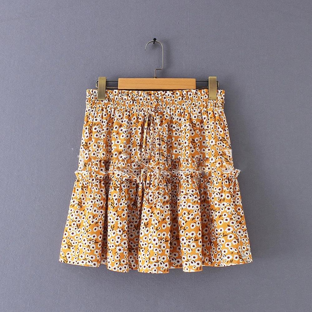 Women's Multi-color Sexy Print Lace Slimming Skirt - 88441-M