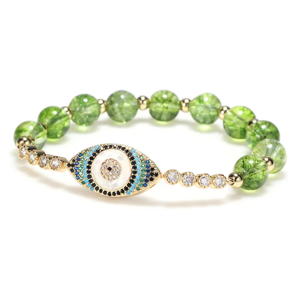 Women's Elegant Peridot Zircon Alloy Bracelet