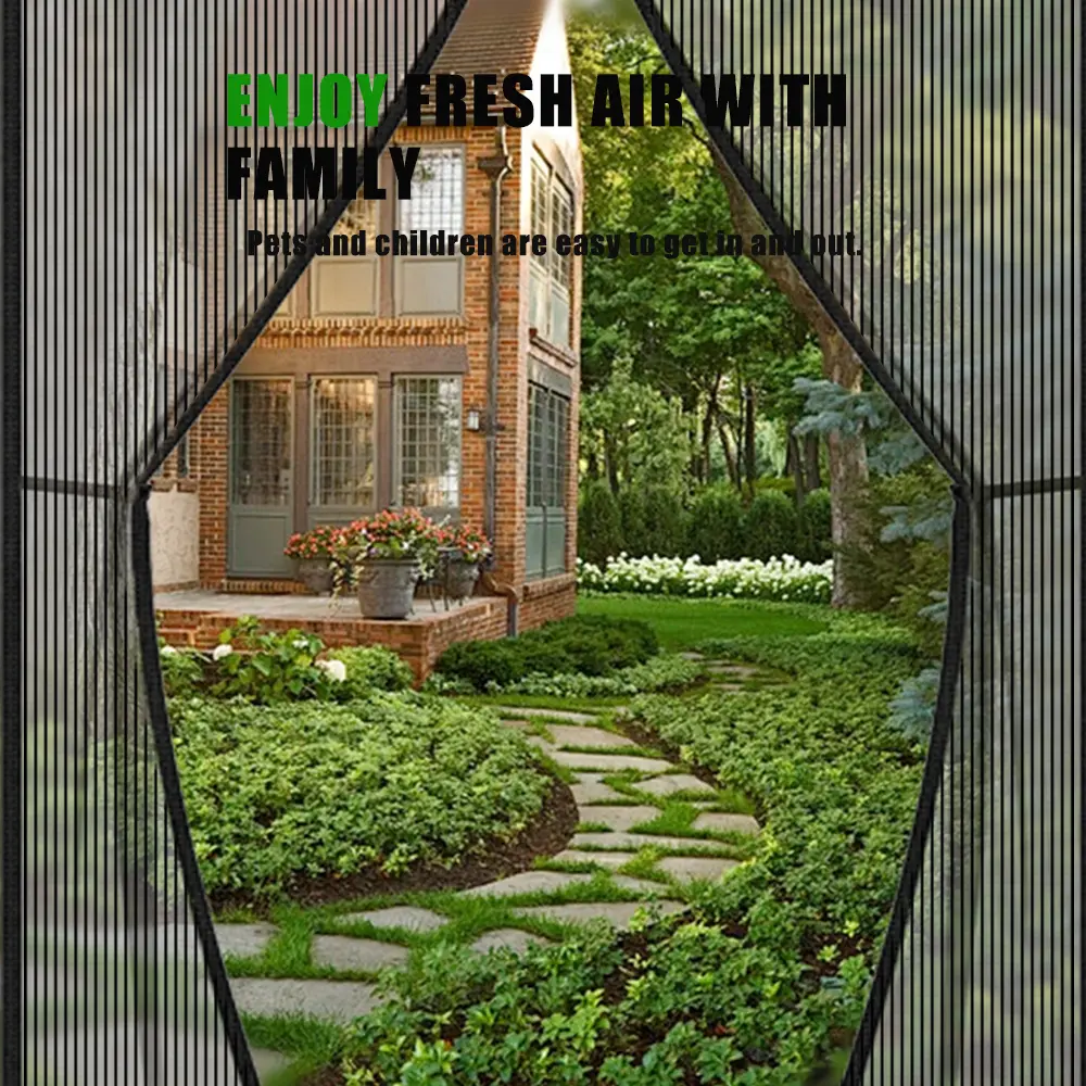 One Magnetic Mosquito Screen Door, Upgraded Summer Screen Window, No Drilling Needed, Made Of Diamond Mesh Material - Insect-proof And Breathable, Classic Style