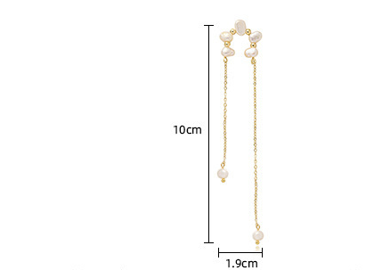 Title 1, Natural Shaped Long Tassel Pearl Ear Bone Clip