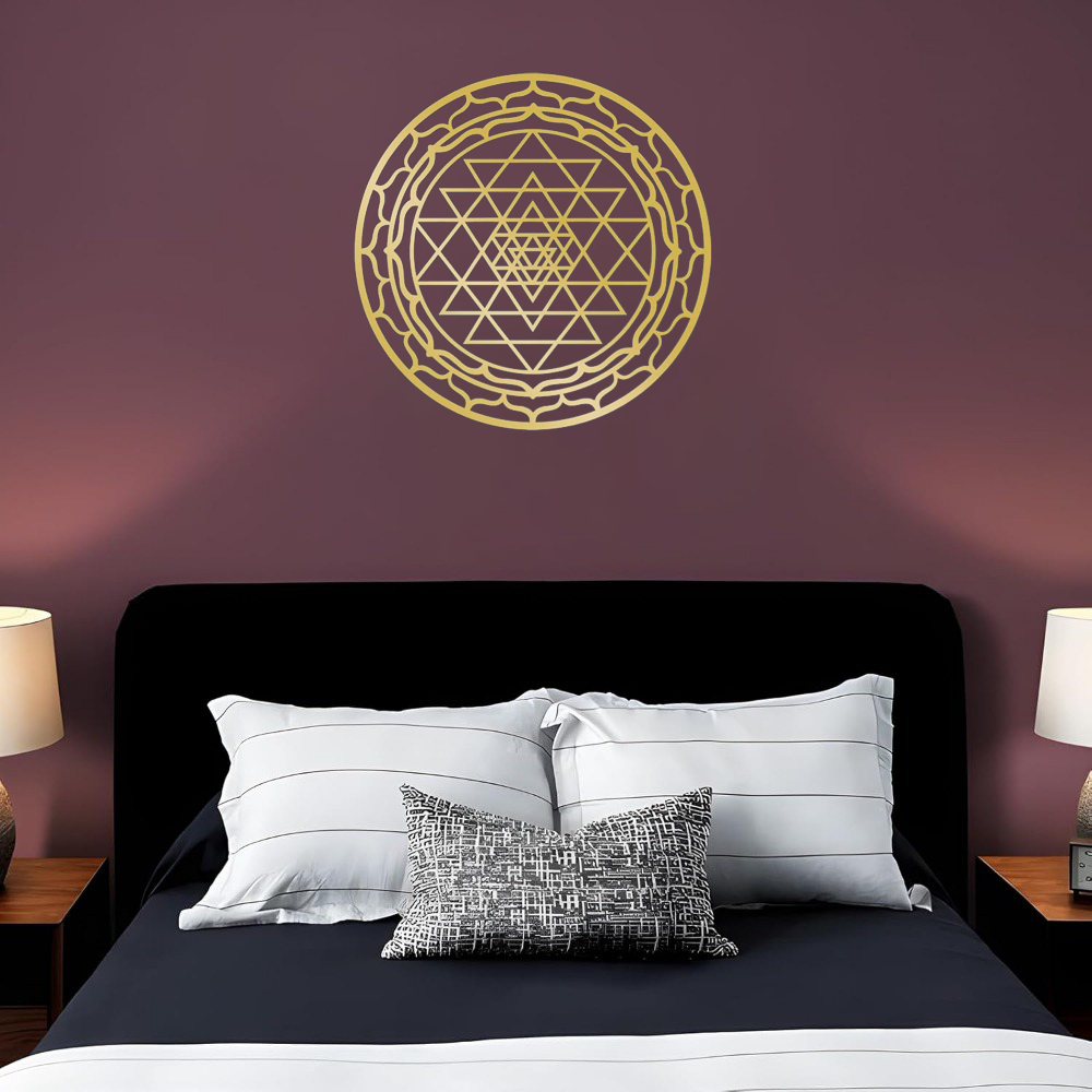Sacred Geometry Metal Wall Art - Handcrafted Yantra Mandala Decor For Home